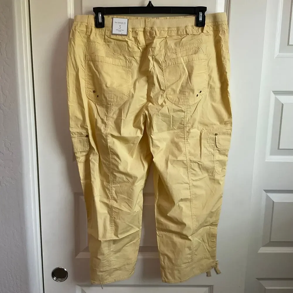 Chico’s The Amelia Cool Cotton Crop‎ in Butter Yellow - Size 16 - NEW